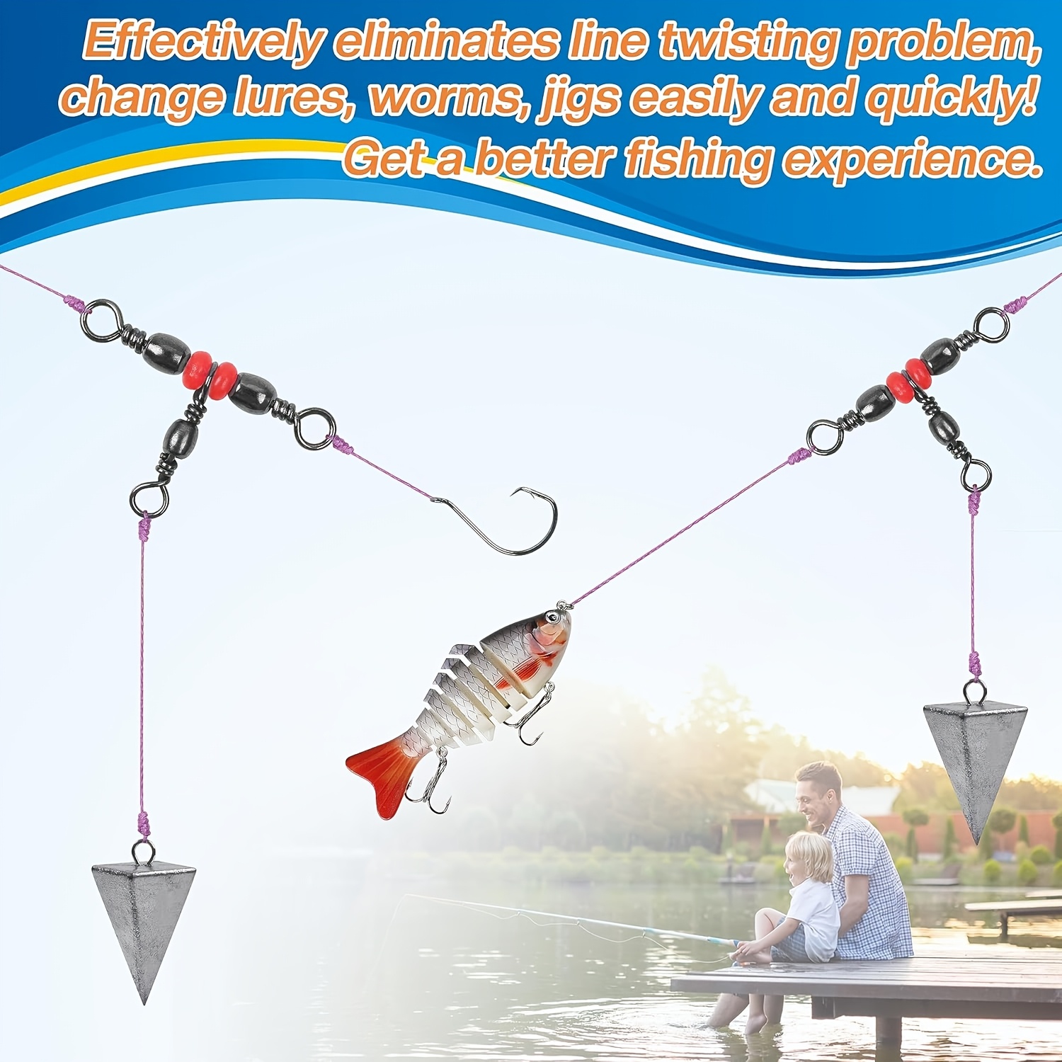3 Three Way Swivels,Triple Swi - Baitcasting Reel 评论和价格
