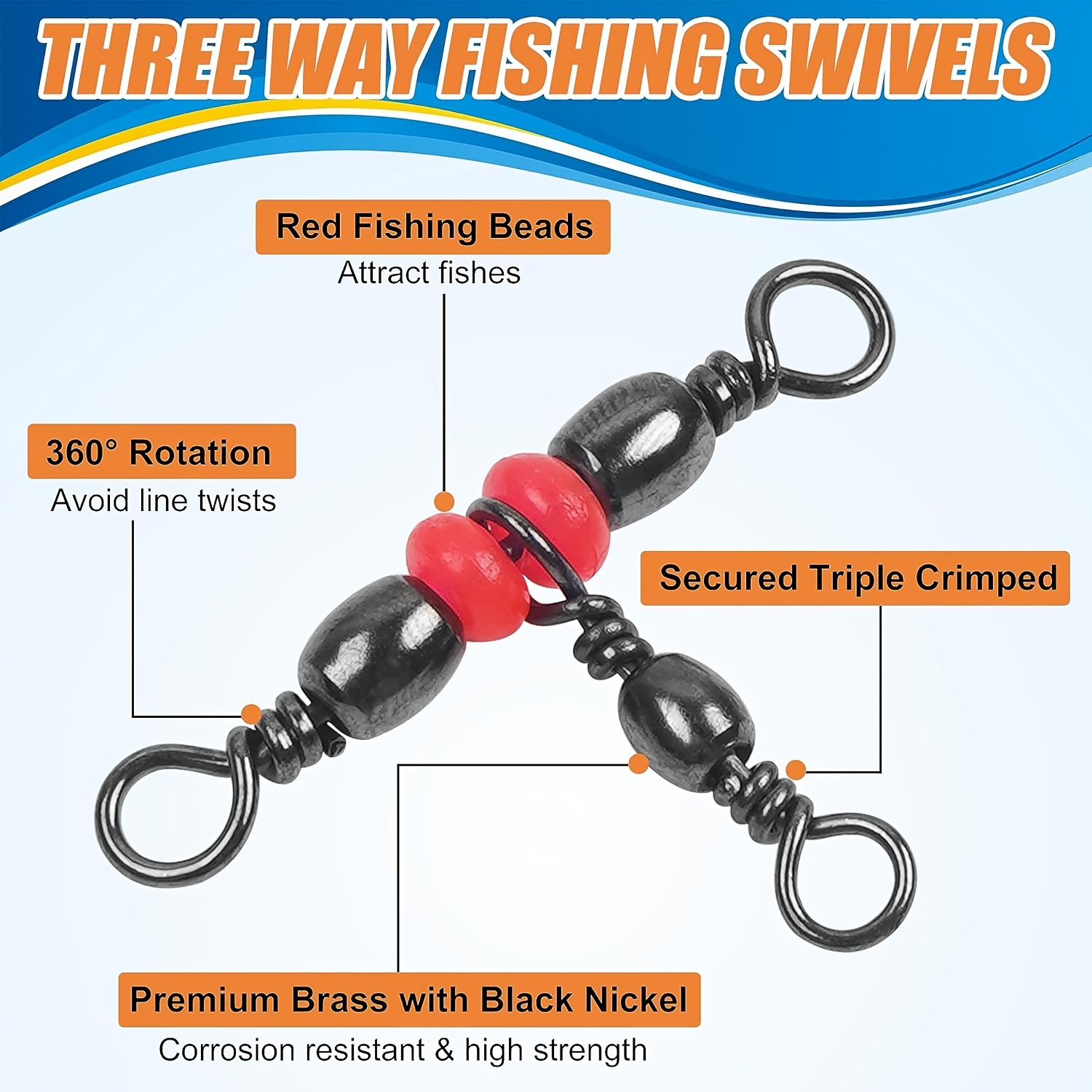 3 Three Way Swivels,Triple Swi - Baitcasting Reel 评论和价格