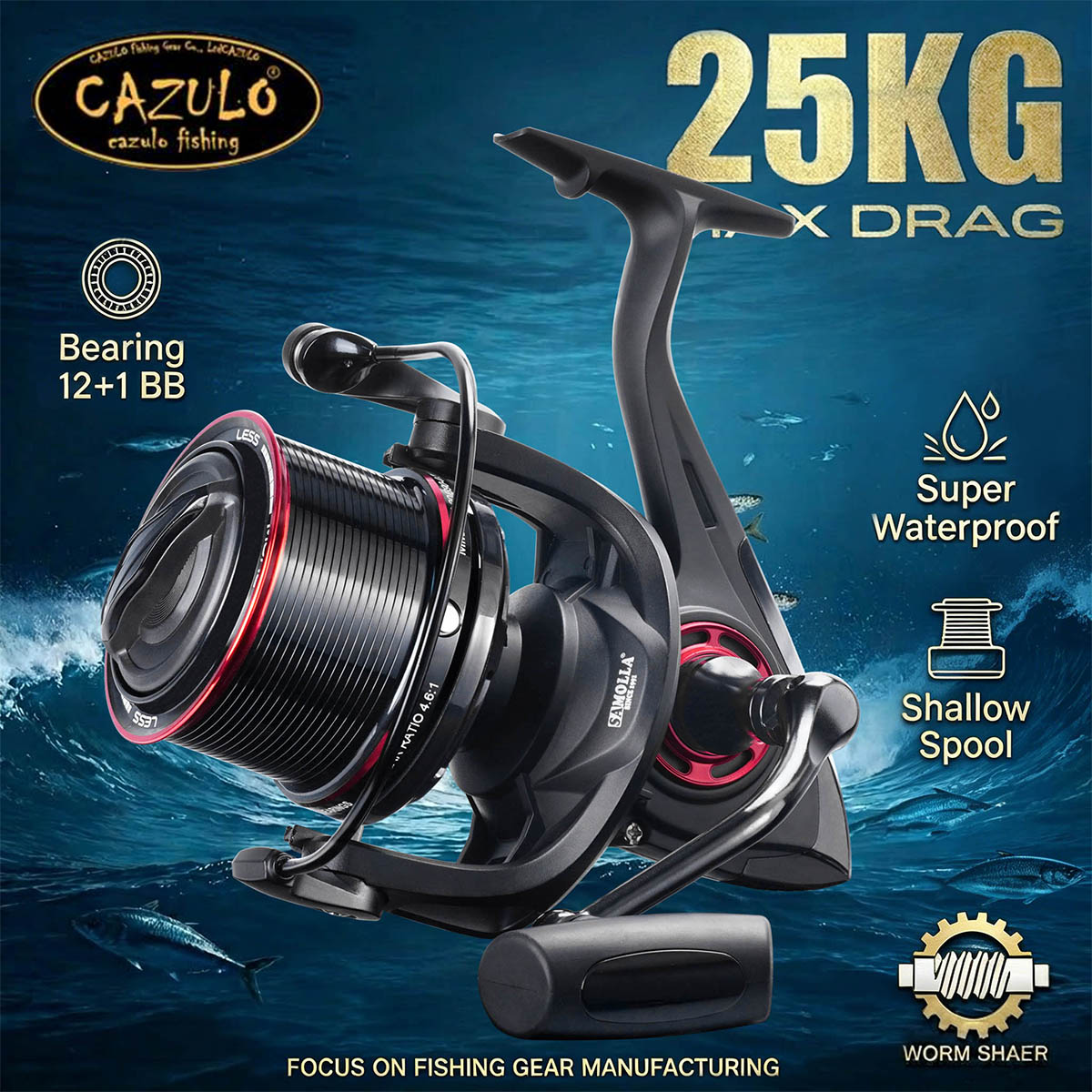 CAZULO Long Cast Spinning Reel - Reel Drag Knob 评论和价格