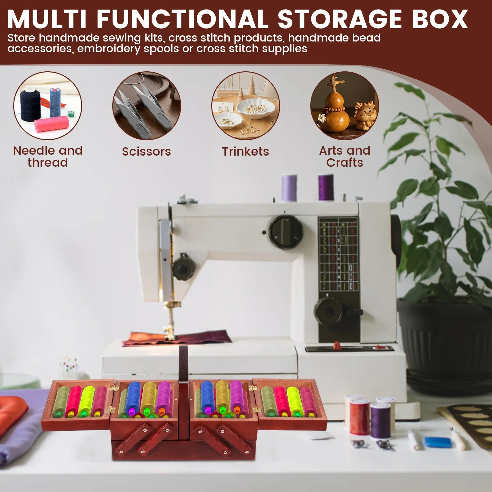Expandable Sewing Thread Box W - Reel Handle 评论和价格